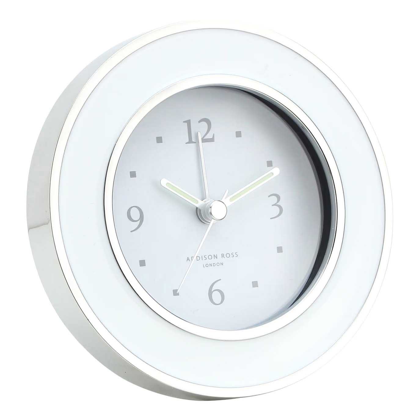 Addison Ross White & Silver Alarm Clock